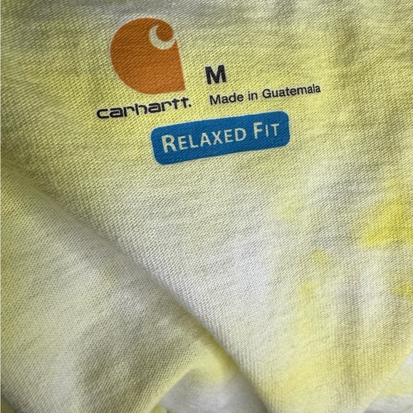 Carhartt Yellow Tie-Dye Shirt Size Medium - Picture 5 of 7